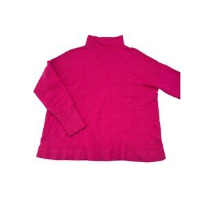 Chelsea & Theodore Women's Ribbed Knit Mock Neck Sweater size Med Pink Viscose‎